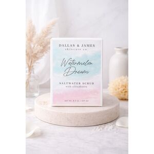 Dallas & James Watermelon Dream Saltwater Scrub Clean Beauty Exfoliating Spa